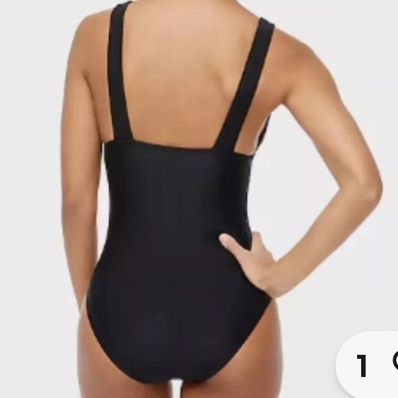 J. Crew Navy Blue Swimsuit with Plunging V-Neckline Size 12 - Picture 2 of 10